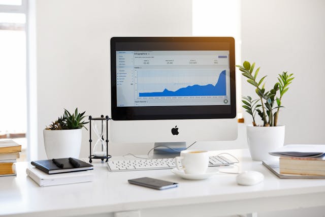 Courbe Google Analytics en évolution